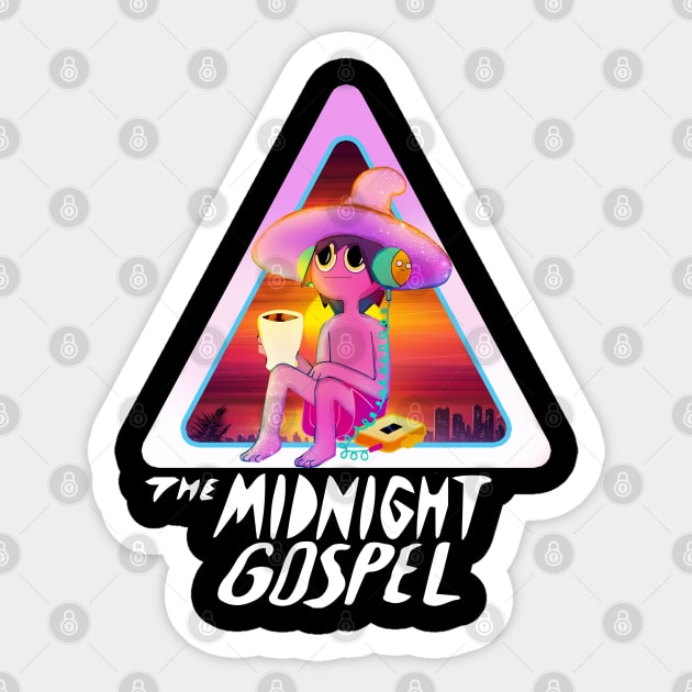 midnight gospel sunset retro Sticker by LAKOSH